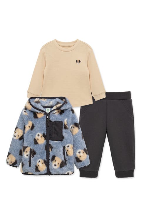 Puppy High Pile Fleece Jacket, T-Shirt & Joggers Set