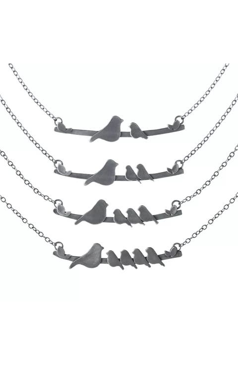 Mother Nestling Birds Necklace by Figs and Ginger