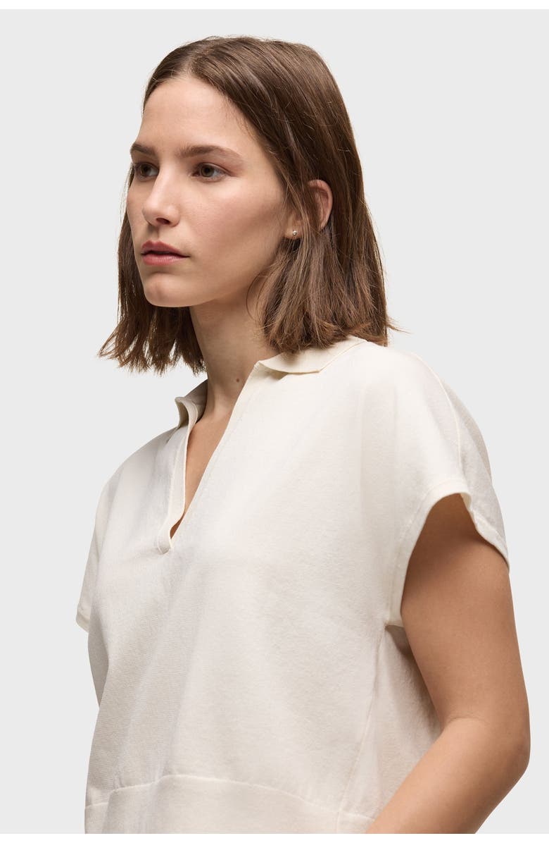 Hudson Jeans draped collared sweater, Alternate, color, Ecru