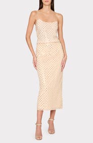 Milly Rosemary Sequin Embroidery Skirt