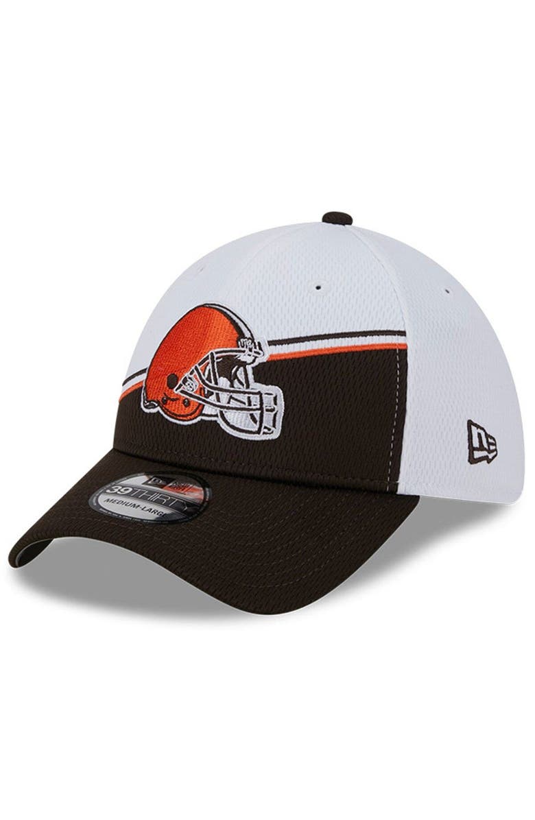 New Era Men's New Era White/Brown Cleveland Browns 2023 Sideline 39THIRTY Flex Hat, Alternate, color, White