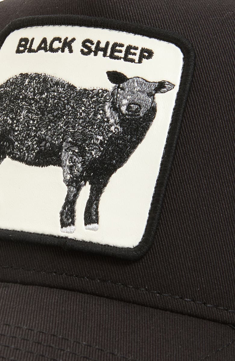 Goorin Bros. The Black Sheep Patch Trucker Hat, Alternate, color, Black