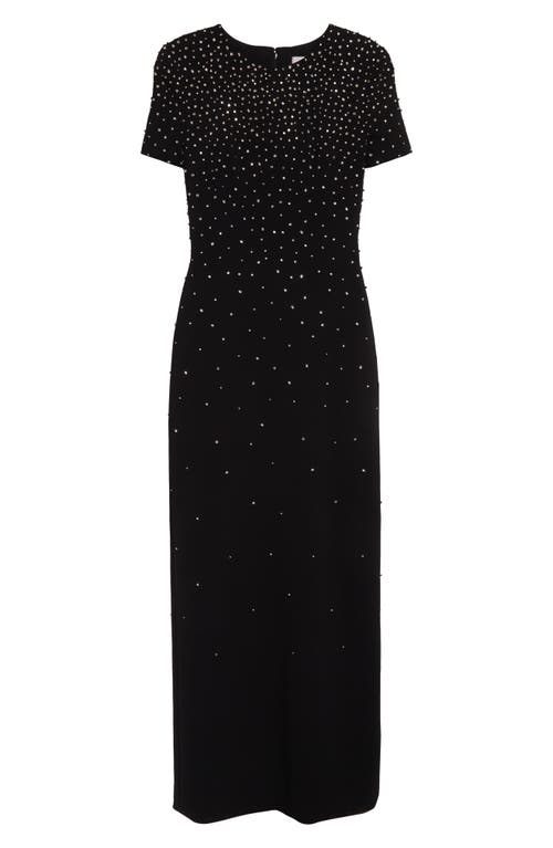 Carolina Herrera Crystal Embellished Stretch Crepe Column Gown In Black