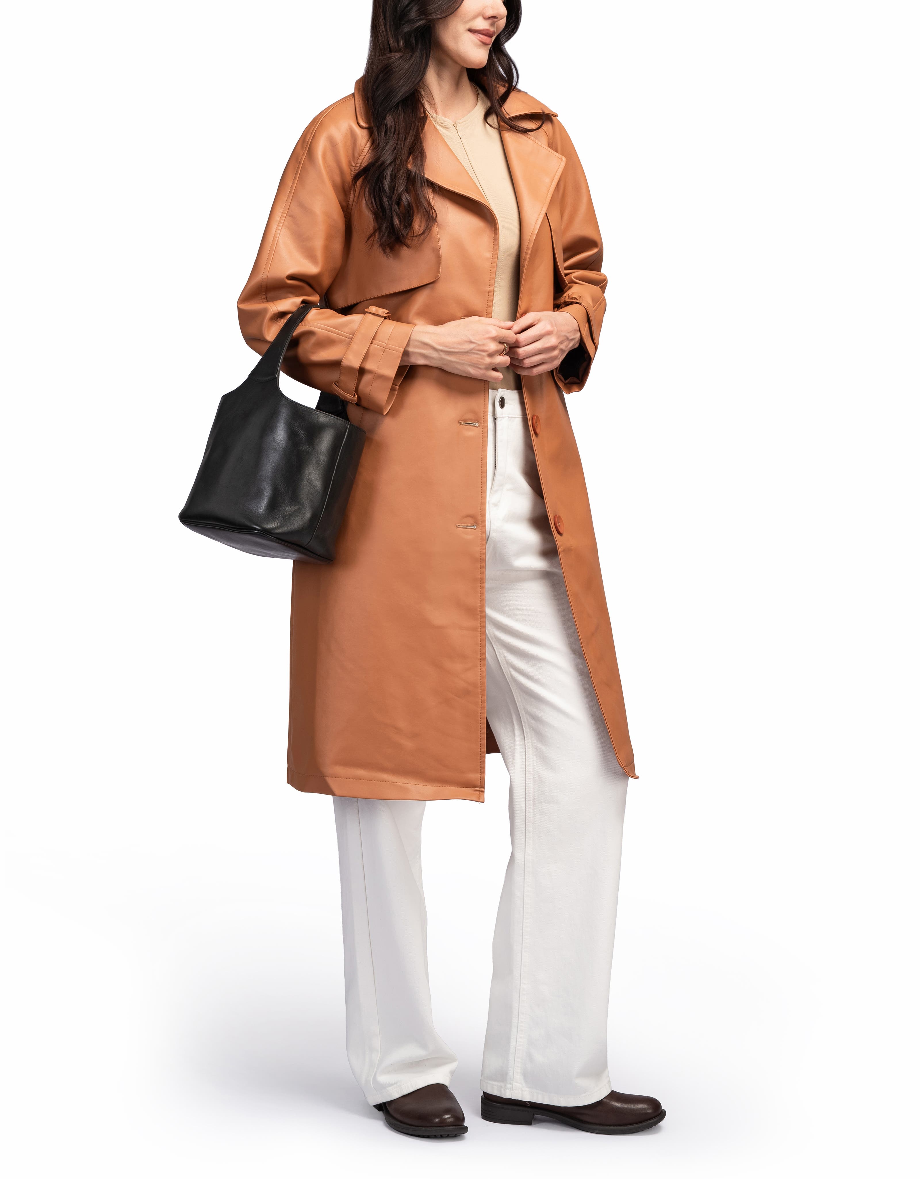 OLD TREND Napa Genuine Leather Relaxed Handcrafted Basket Bag, Alternate, color, Black