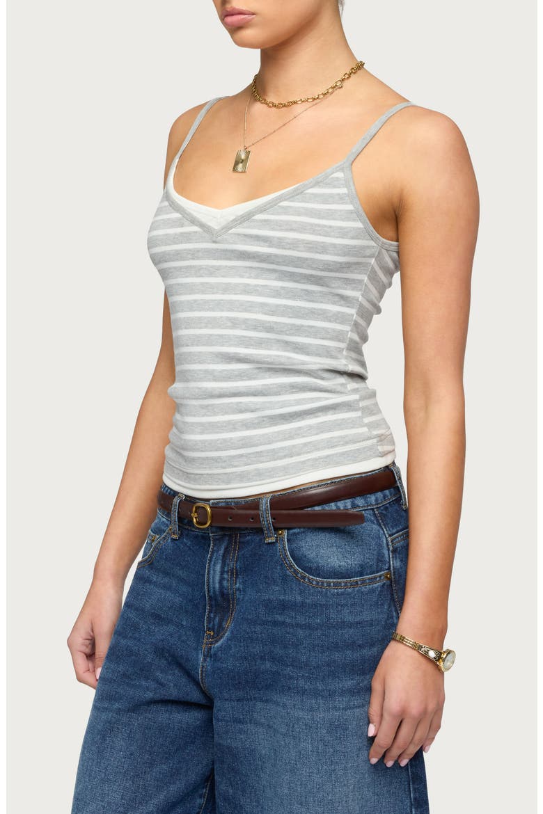 Layered Stripe Camisole, Alternate, color, LIGHT-GRAY-MELANGE