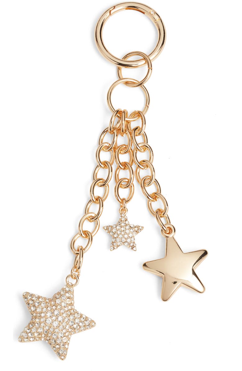 Chelsea28 Star Cluster Bag Charm, Main, color, Clear-Gold