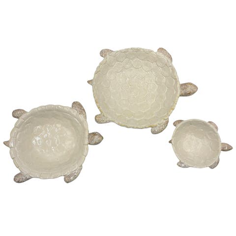 Set of 3 Ceramic Turtle Bowls Home Decor Spring Decorative Bowls for Unique Home Accents