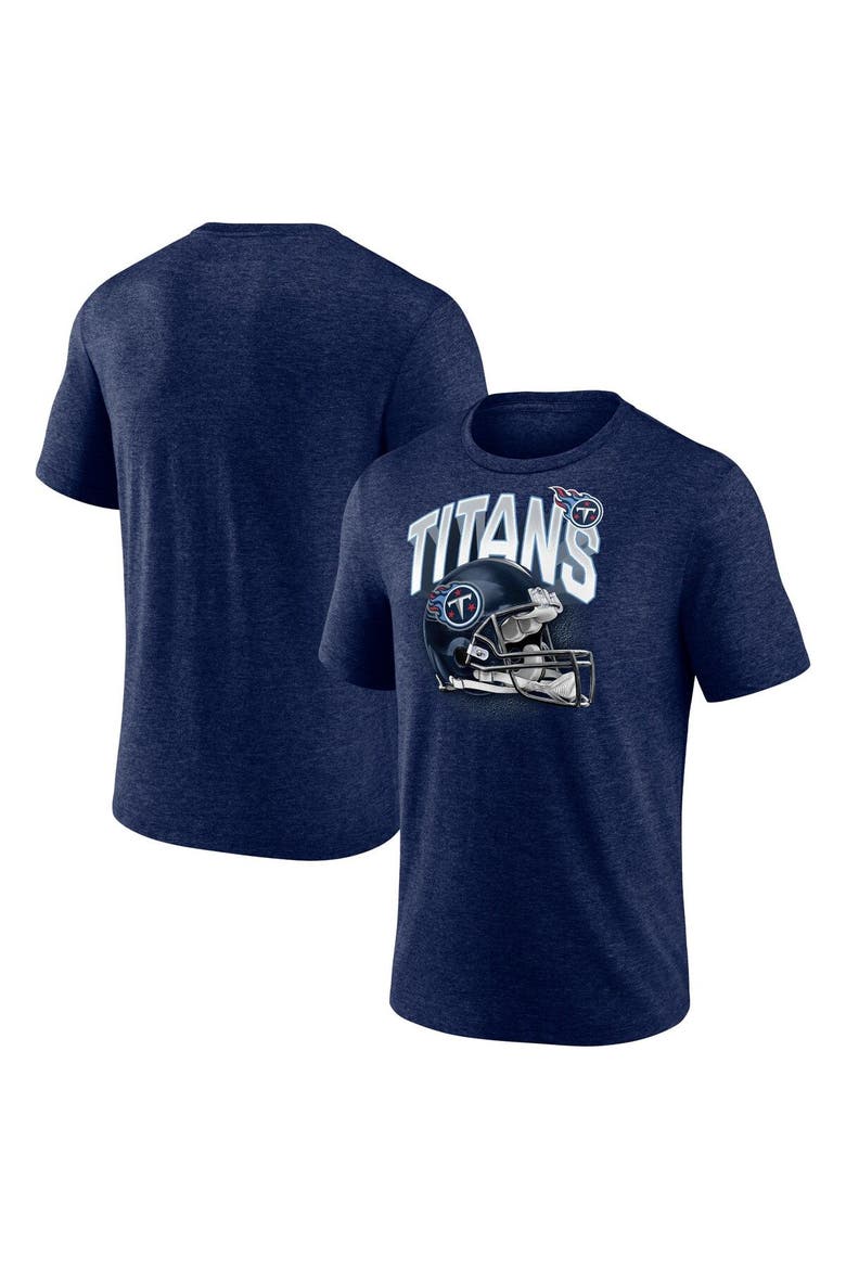 Men's Fanatics Branded Heathered Navy Tennessee Titans End Around Tri-Blend T-Shirt, Main, color, Heather Navy
