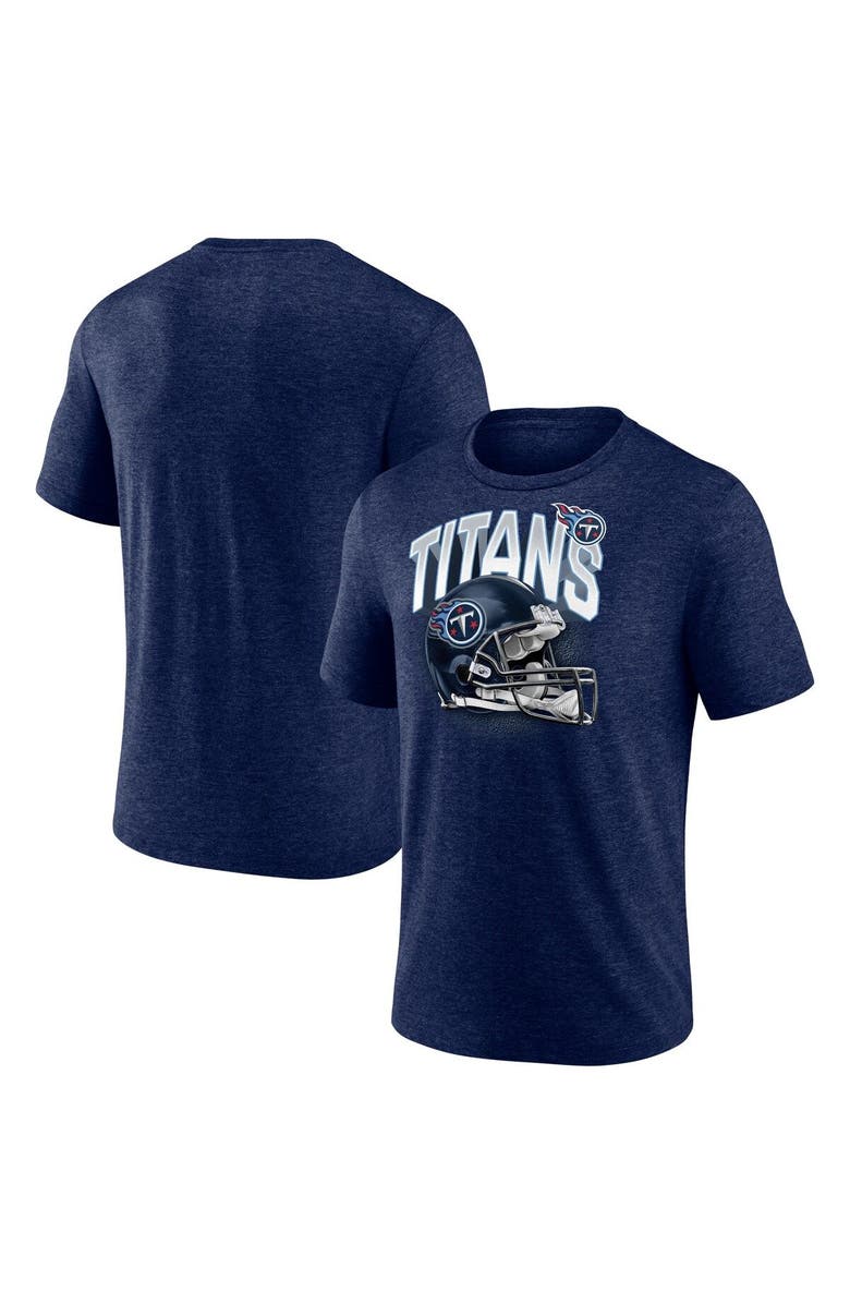 FANATICS Men's Fanatics Branded Heathered Navy Tennessee Titans End Around Tri-Blend T-Shirt, Main, color, Heather Navy