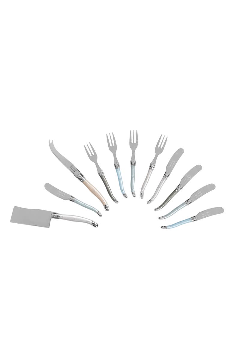 FRENCH HOME Laguiole 11-Piece Cheese Flatware Set, Alternate, color, Pearlized Multicolor