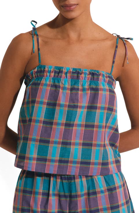 Vagabonde Plaid Cotton Pajama Camisole