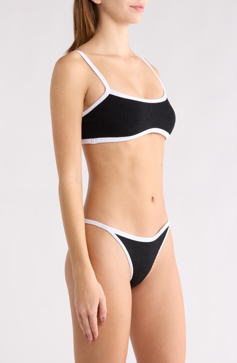 Hunza G Tyler Bikini Top, Alternate, color, Black/ White