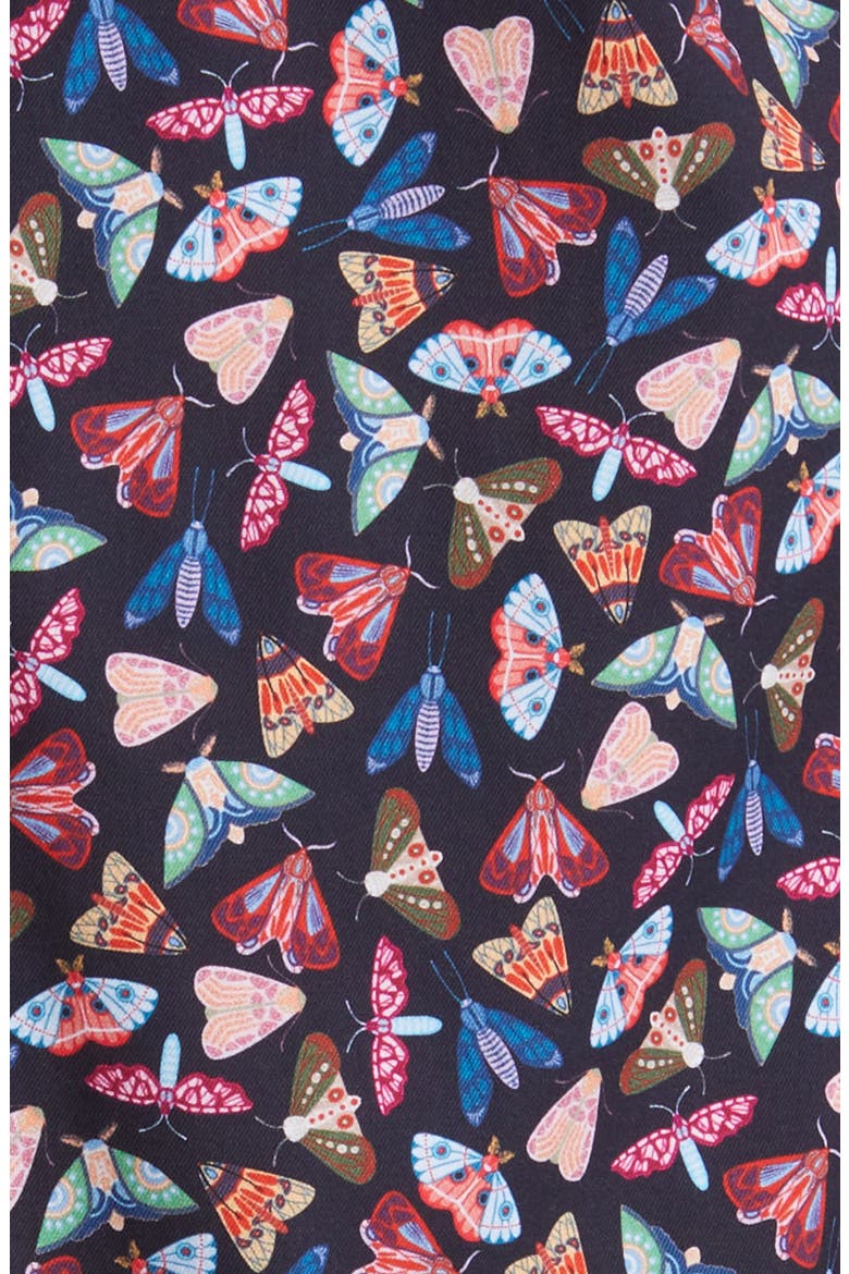 Moth Print Button-Up Shirt, Alternate, color, NAVY