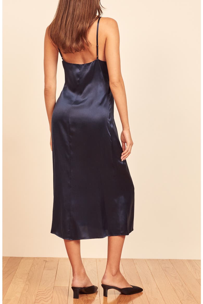 Sofia Silk Slipdress, Alternate, color, NAVY