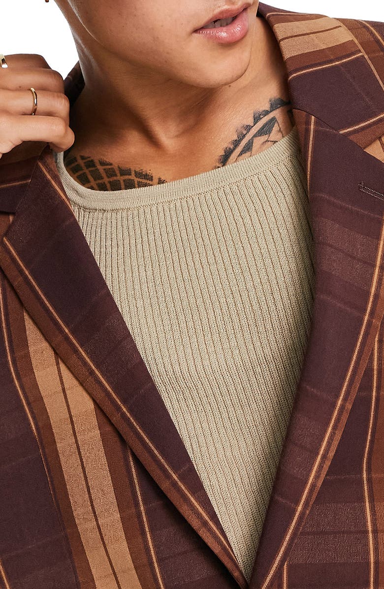 ASOS DESIGN Plaid Oversize Suit Jacket, Alternate, color, 