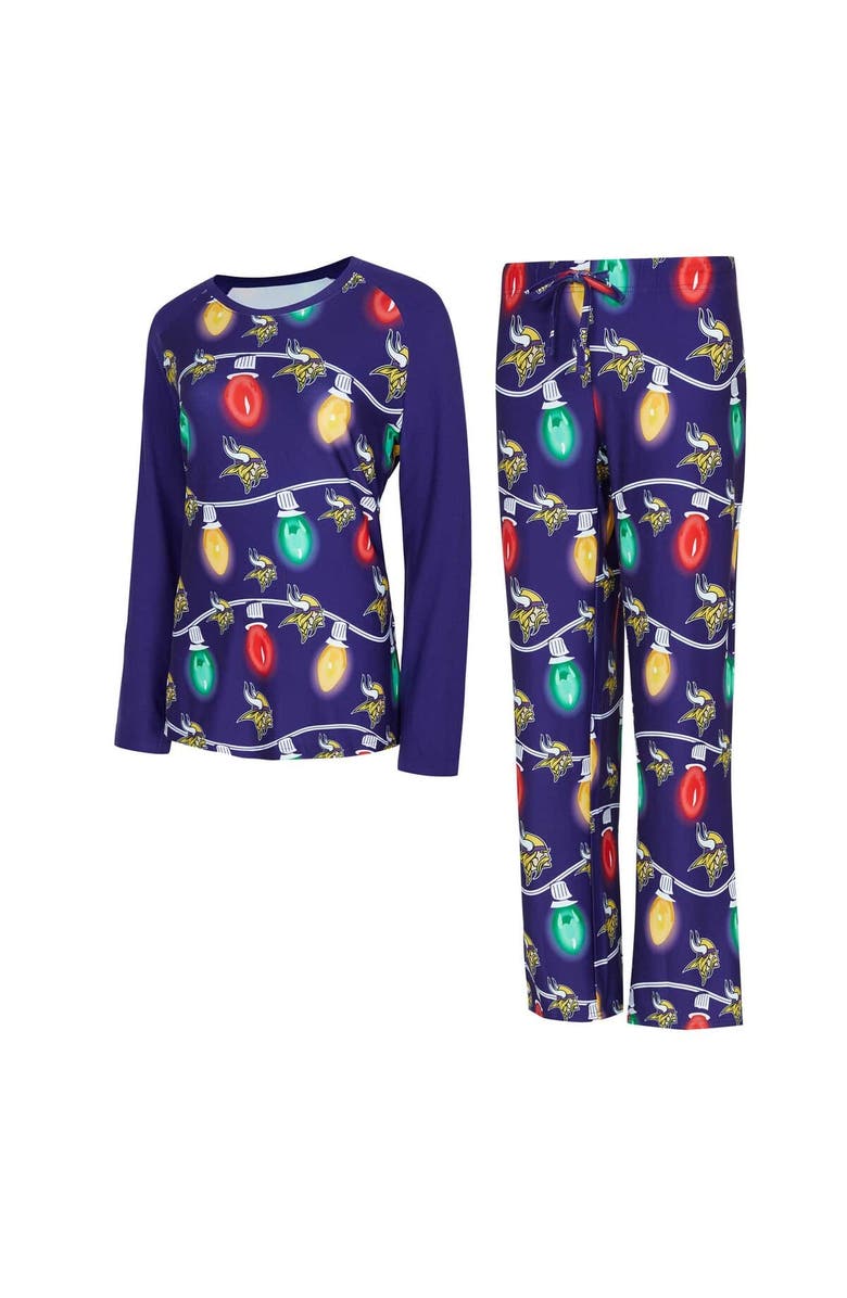 CONCEPTS SPORT Women's Concepts Sport  Purple Minnesota Vikings Garland Knit Raglan Long Sleeve T-Shirt & Pants Set, Main, color, 