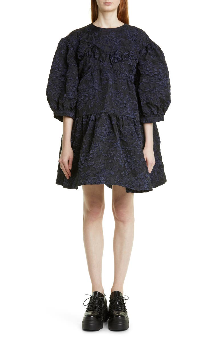 Simone Rocha Floral Cloqué Bustier Minidress, Main, color, 