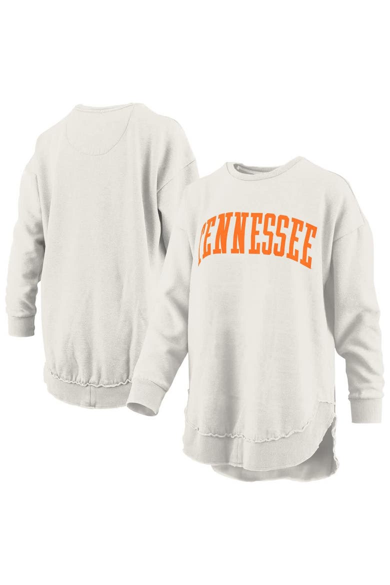 Women's Pressbox  Oatmeal Tennessee Volunteers Melange Poncho Vintage Fleece Long Sleeve Pullover Sweatshirt, Main, color, Oatmeal