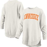 PRESSBOX Women's Pressbox  Oatmeal Tennessee Volunteers Melange Poncho Vintage Fleece Long Sleeve Pullover Sweatshirt