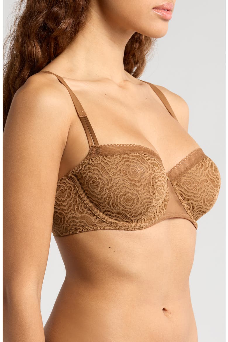 C Jolie Underwire Demi Bra, Alternate, color, TABAC