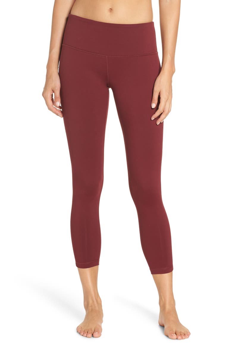 Live In 7/8 Leggings, Main, color, RED TANNIN
