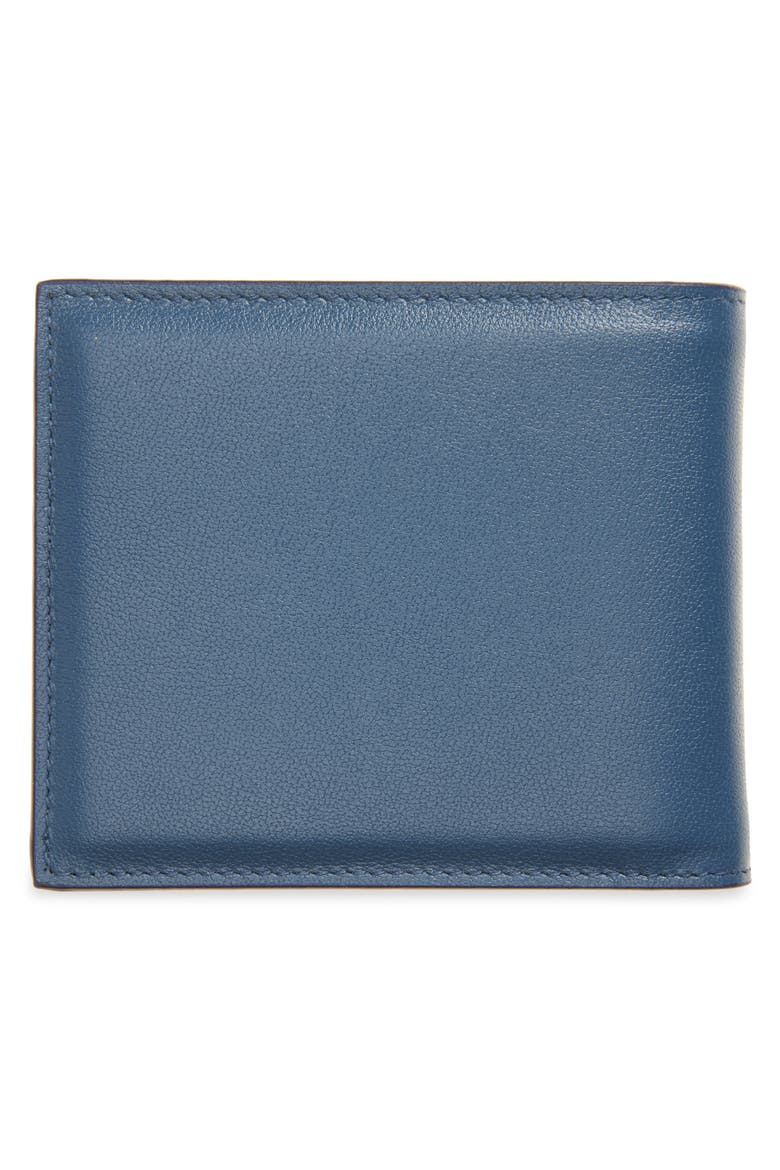 Logo Padded Leather Bifold Wallet, Alternate, color, MILITARY BLUE