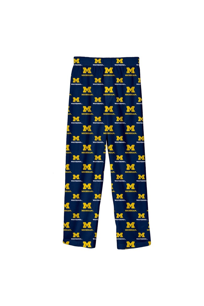 Youth Outerstuff Navy Michigan Wolverines All-Over Team Logo Pants, Main, color, Navy