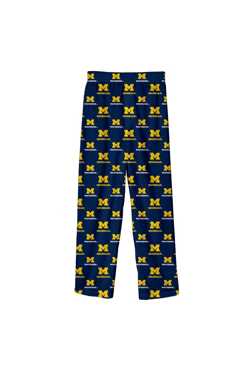 Outerstuff Youth Outerstuff Navy Michigan Wolverines All-Over Team Logo Pants, Main, color,