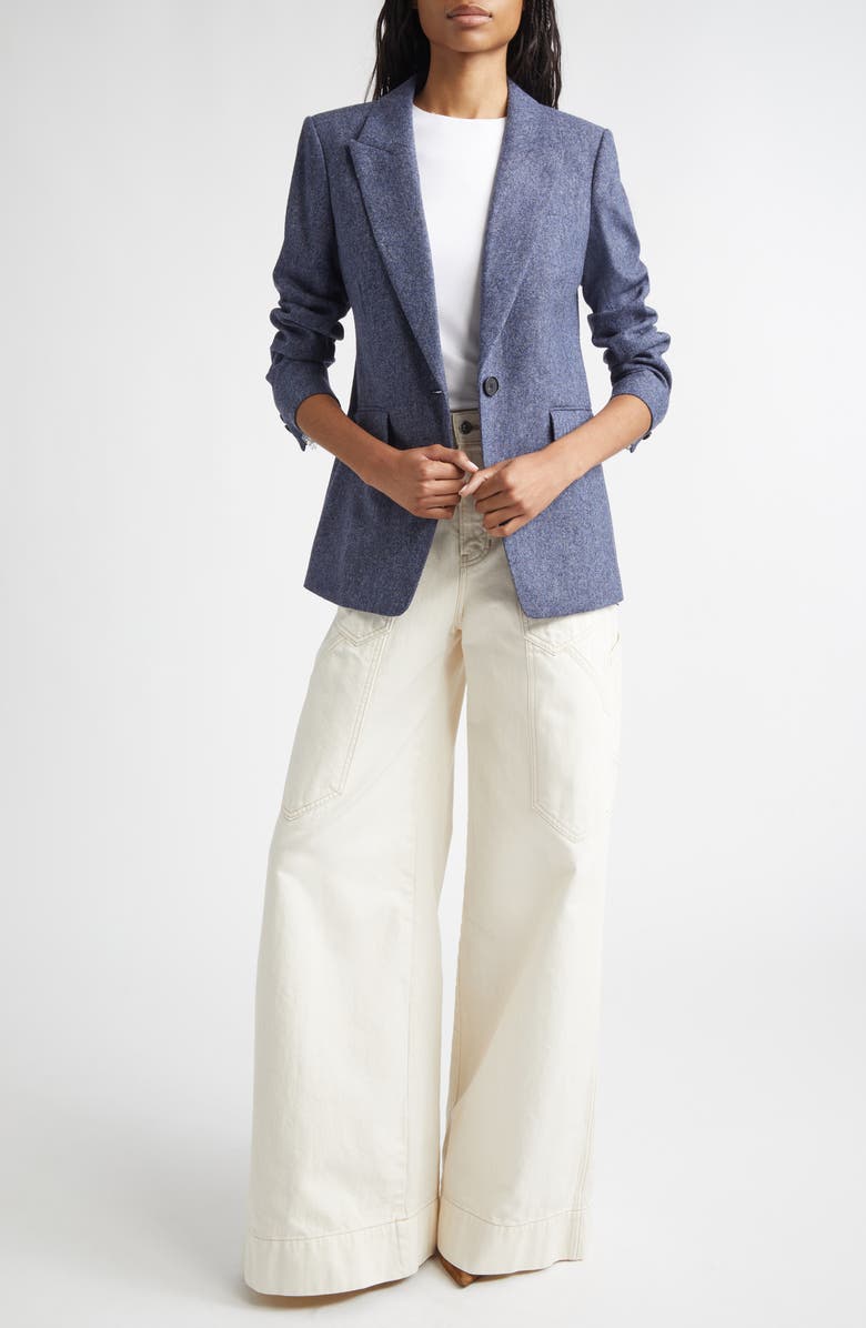 Veronica Beard Freddy High Waist Wide Leg Jeans, Alternate, color, Ecru