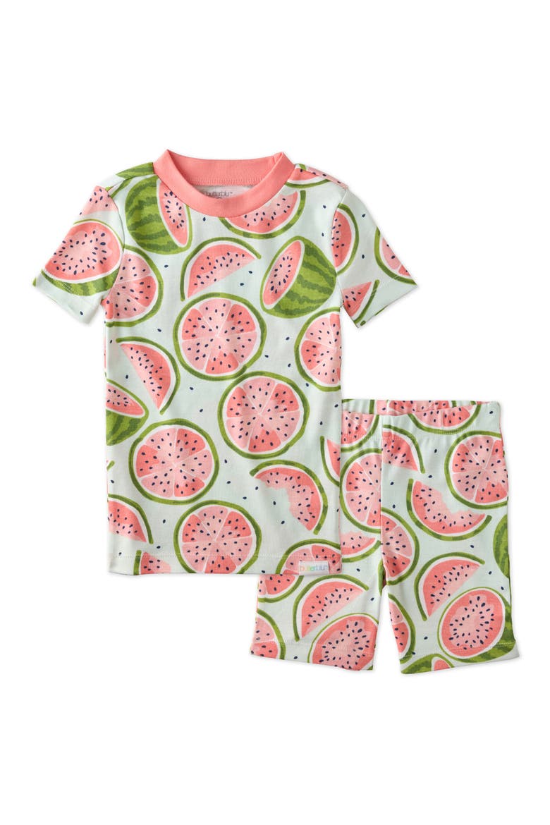 Kids' Shade Fitted Two-Piece Organic Cotton Pajamas, Main, color, ONE IN A MELON