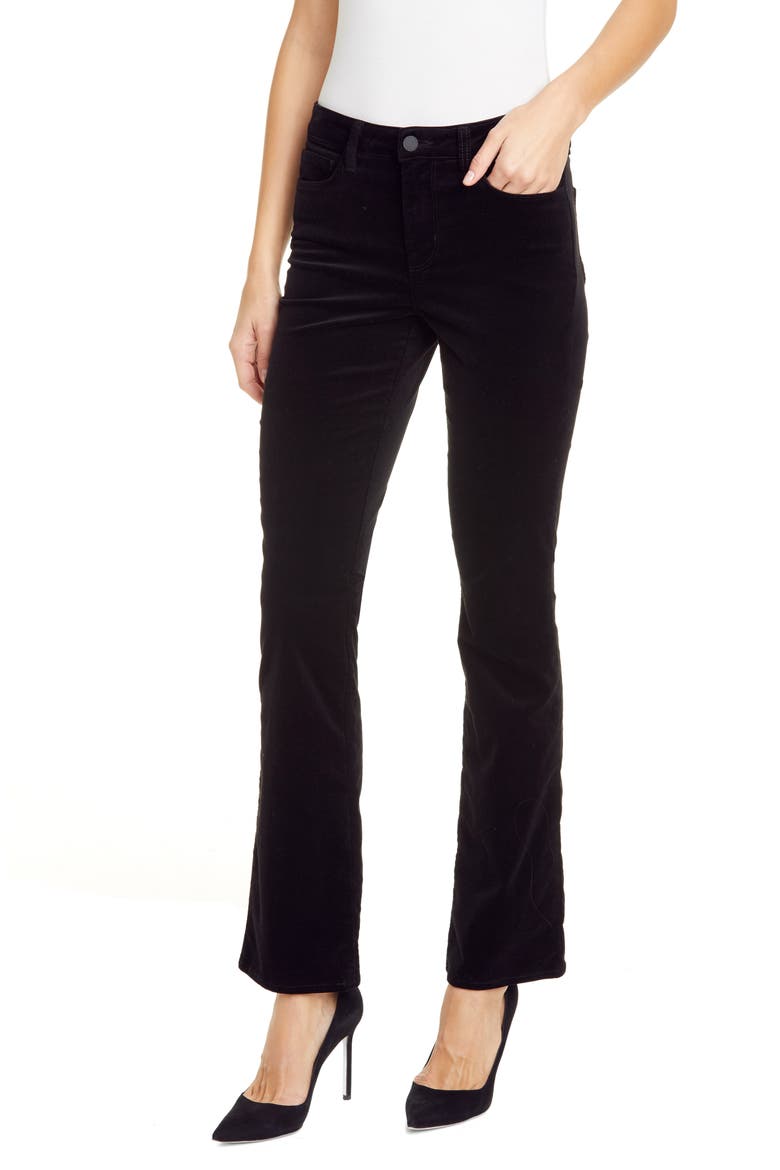Oriana High Waist Straight Leg Velveteen Jeans, Main, color, NOIR