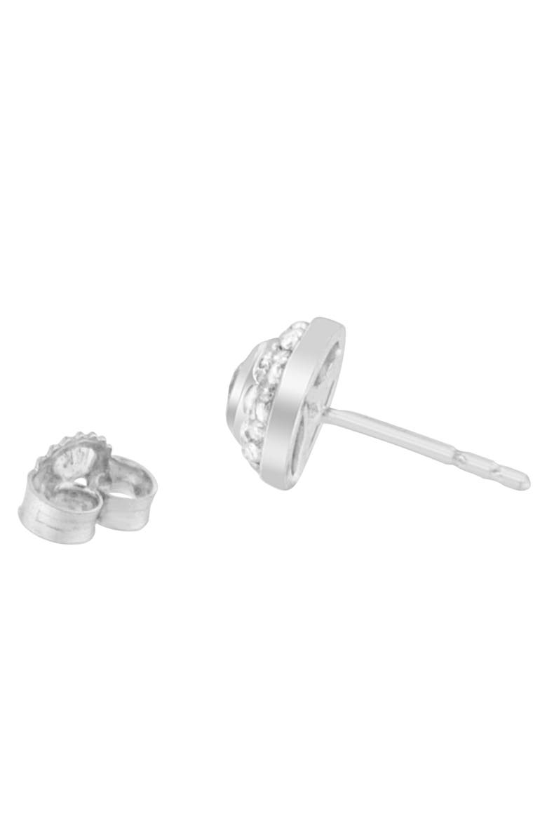 14K White Gold 1/3 Ct Round Diamond Earrings, Alternate, color, White
