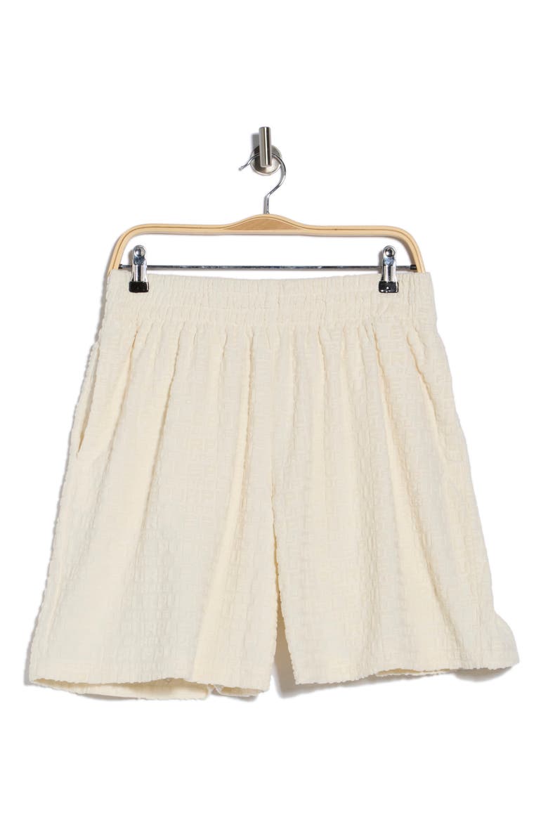Logo Terry Pull-On Shorts, Alternate, color, OFF WHITE