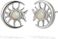 Awe Inspired Cosmic Moon Eye Stud Earrings