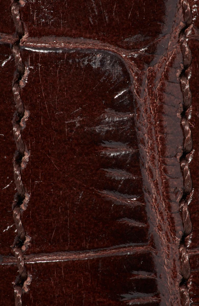 FRAME The Petite Square Buckle Croc Embossed Leather Belt, Alternate, color, Pomegrnate Croc