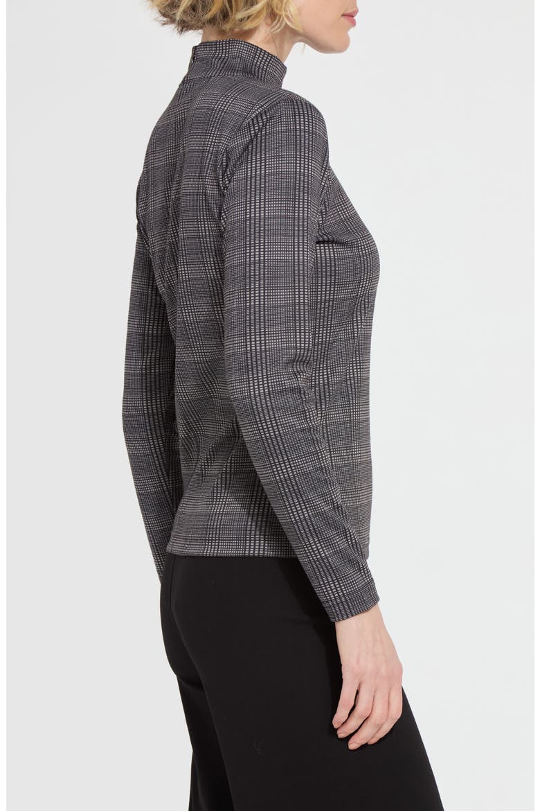 Lena Ponte Mock Neck Top, Alternate, color, OPPOSITE CHECK