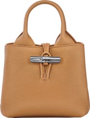 Longchamp Le Roseau Leather Top Handle Bag
