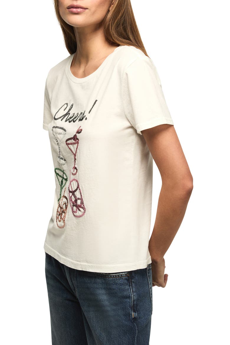 Sequin Cheers Glasses T-Shirt, Alternate, color, BRIGHT WHITE