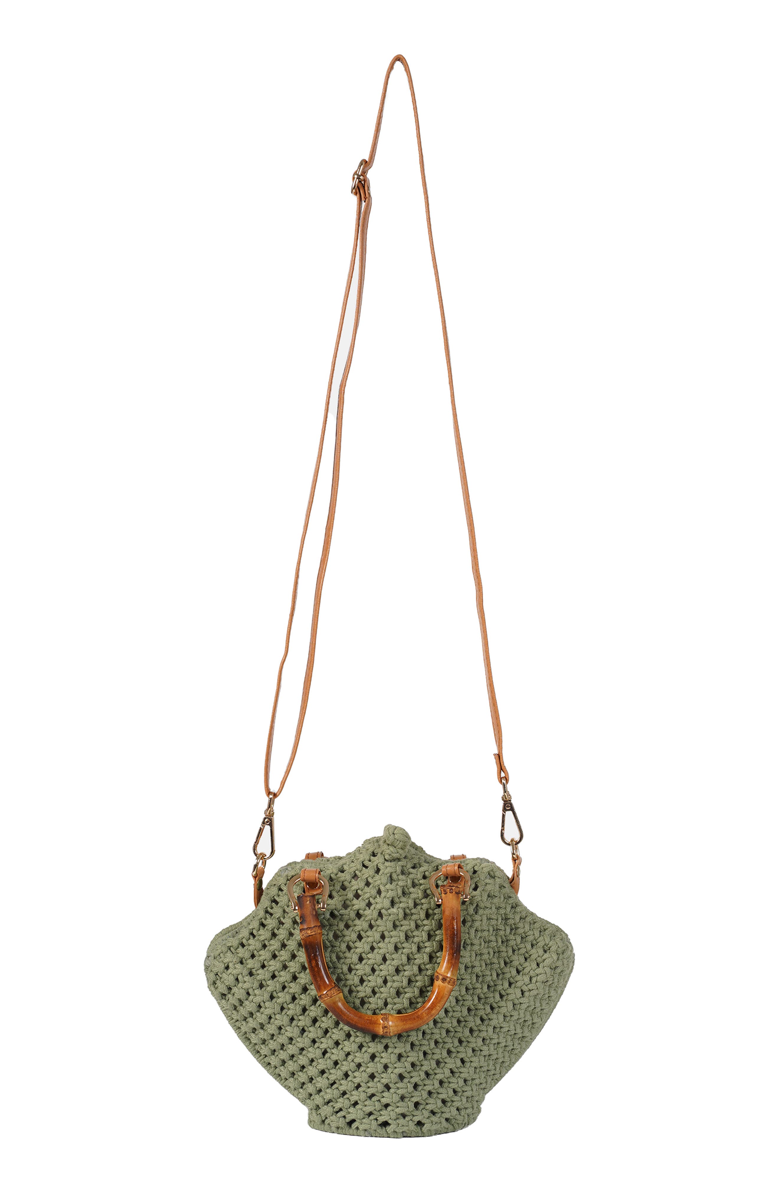Crochet Shell Bag, Alternate, color, GREEN