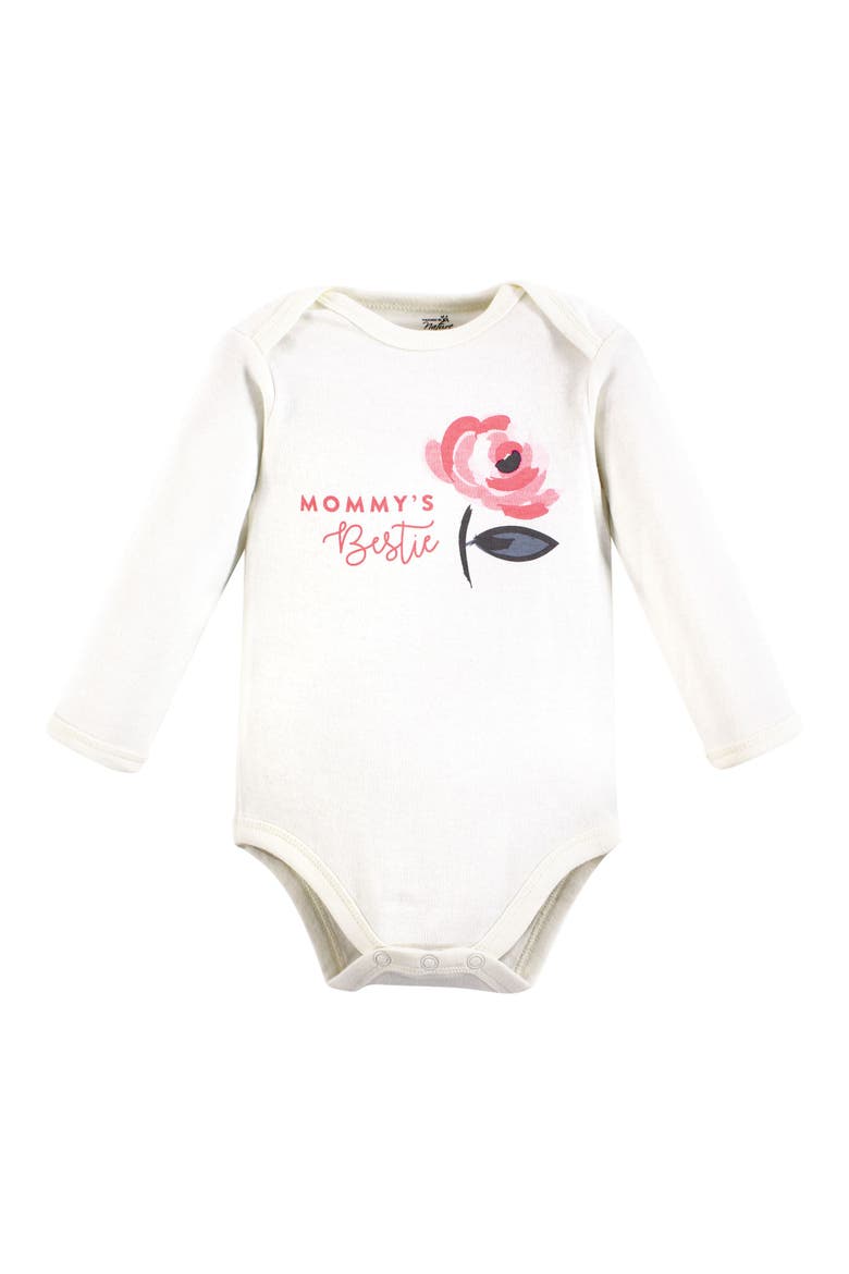 Little Soft Organic Cotton Long-Sleeve One-Piece Essentials, Alternate, color, Bubblegum Floral