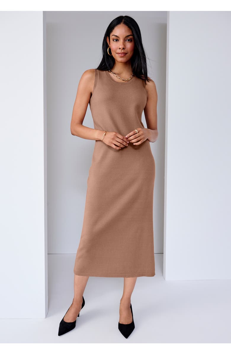 Jessica London Two Piece Sweater Dress Set, Alternate, color, Creamy Mocha