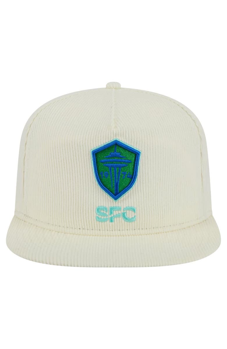 New Era Men's New Era Cream Seattle Sounders FC 2025 Kickoff Snapback Golfer Hat, Alternate, color, Cream