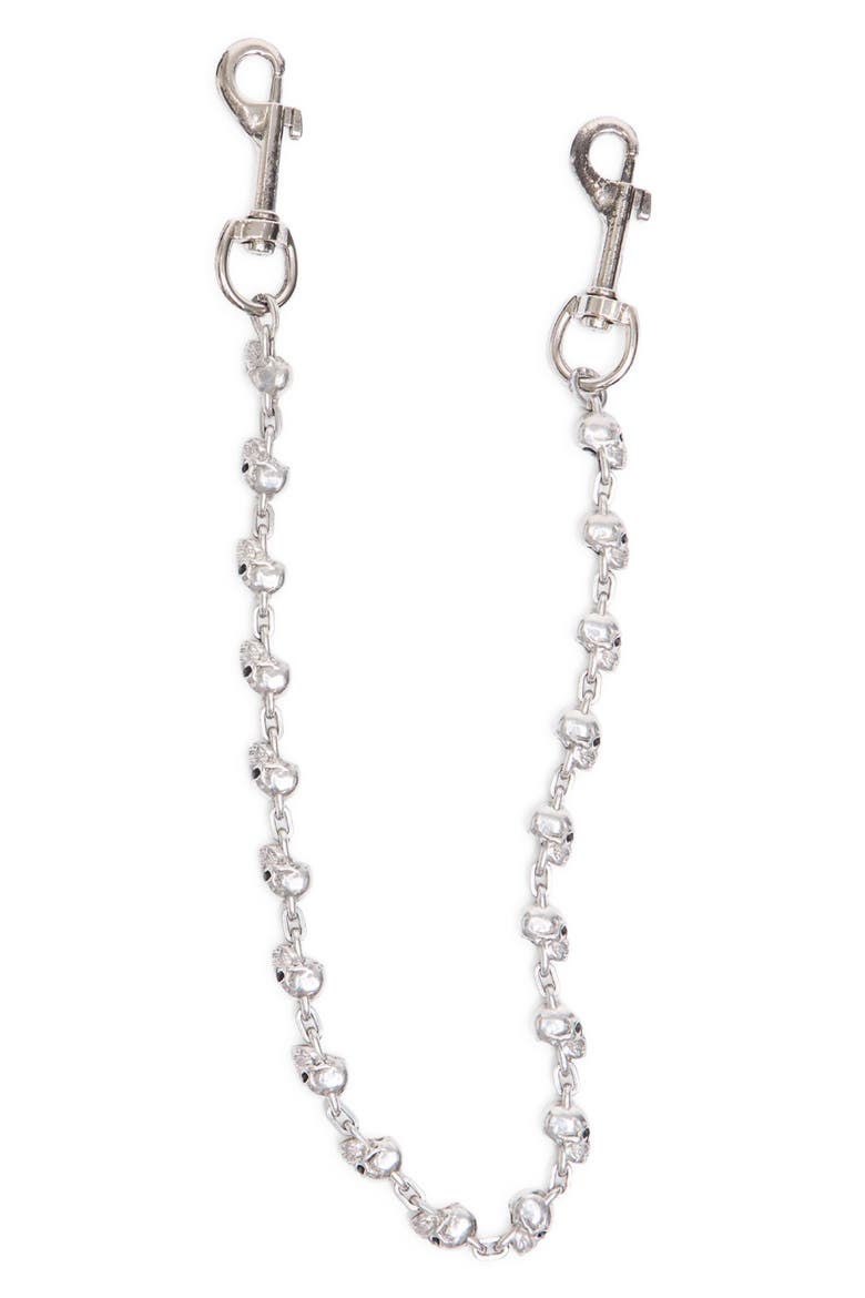 Skull Link Wallet Chain, Main, color, SILVER
