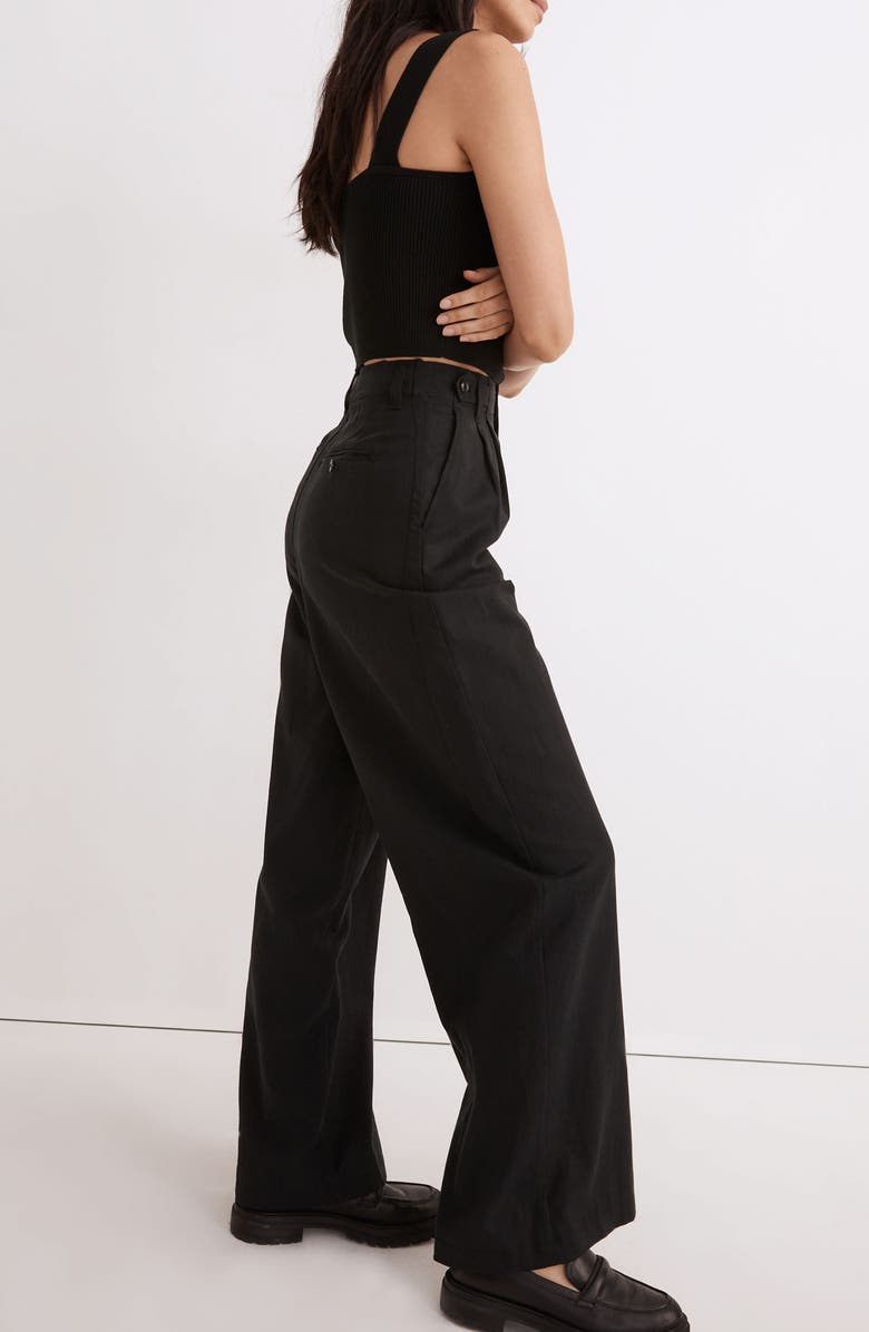 Madewell Harlow Wide Leg Pants, Alternate, color, True Black
