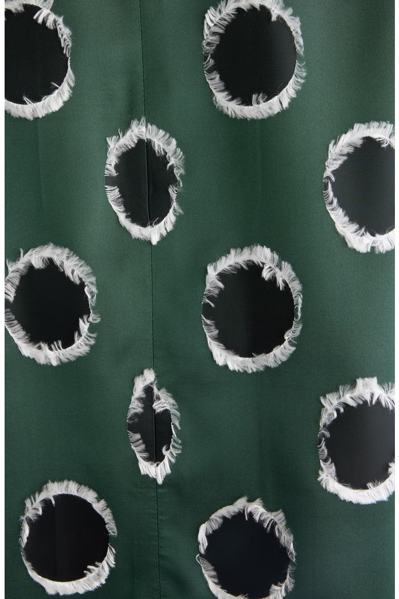 Basti Fil Coupé Polka Dot Oversize Double Breasted Satin Blazer, Alternate, color, DARK GREEN