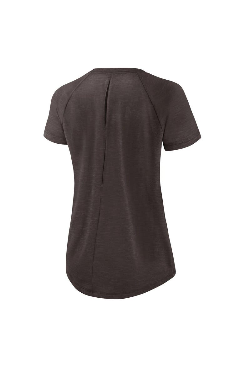 Women's Nike White/Heather Scarlet Cleveland Browns Back Slit Lightweight Fashion T-Shirt, Alternate, color, White