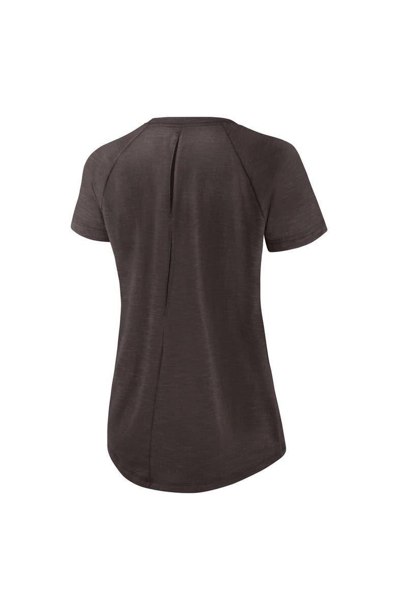 Nike Women's Nike White/Heather Scarlet Cleveland Browns Back Slit Lightweight Fashion T-Shirt, Alternate, color, White