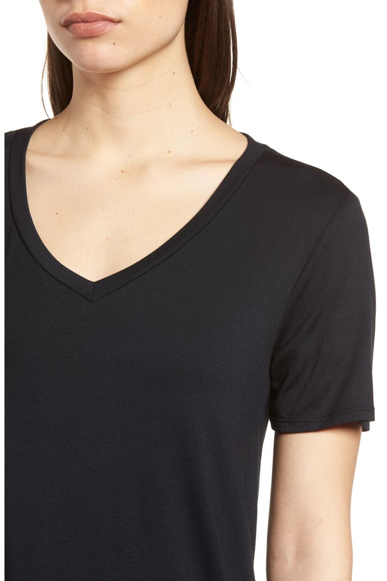 Gibson x Living in Yellow Felicity V-Neck Tee (Nordstrom Exclusive), Alternate, color, BLACK