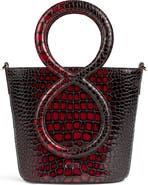 Fini Infinity Bag - Burgundy and Black Crocodile Embossed