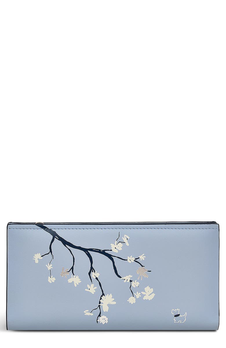 Radley In Bloom Large Leather Bifold Wallet, Main, color, Smoke Blue